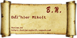 Böhler Mikolt névjegykártya